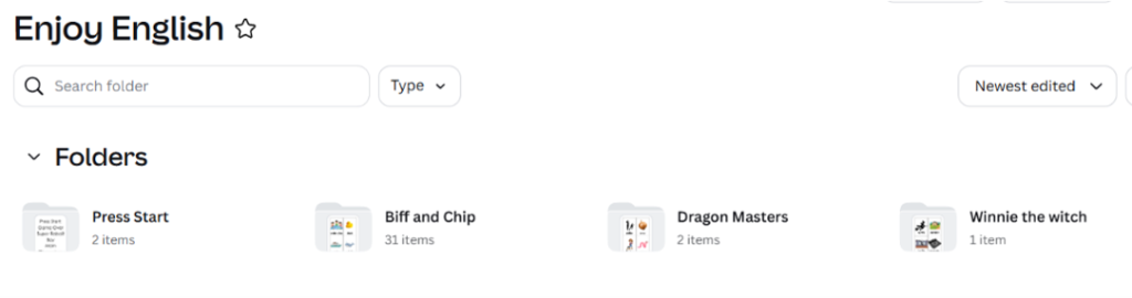 Subfolders within each platform