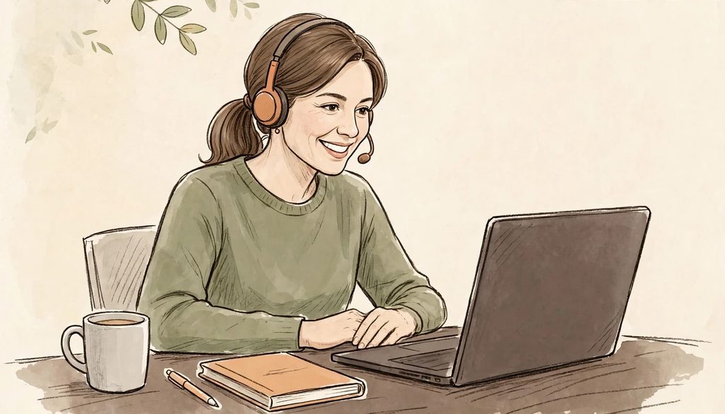 A happy teacher using a computer that does everything it's supposed to do. Best laptops for online teachers
